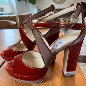 Jimmy Choo April 120 Platform Heels - Ballet Pink/Fire Size 37